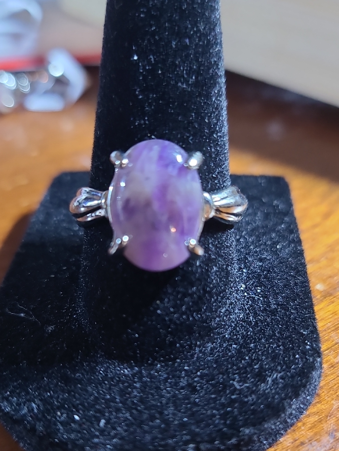 Sterling Silver Purple Stone Oval Cocktail Ring